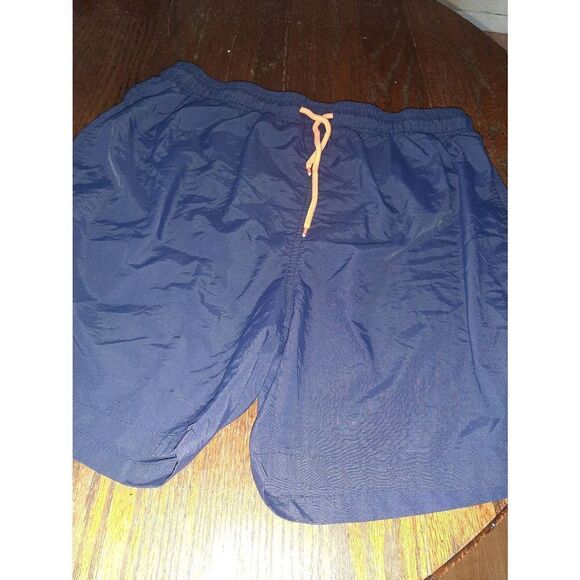 Boys XL Blue with Orange Drawstring Swim Trunks Shorts Swimwear Bathing Suit - Picture 1 of 5